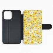 Yellow Flower Pattern - Mothers Day Flip / Wallet Phone Case 2
