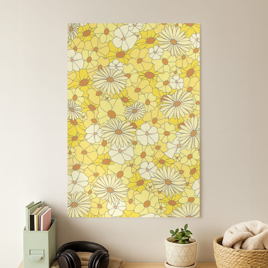 Yellow Flower Pattern - Mothers Day Poster