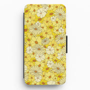Yellow Flower Pattern - Mothers Day Flip / Wallet Phone Case 1