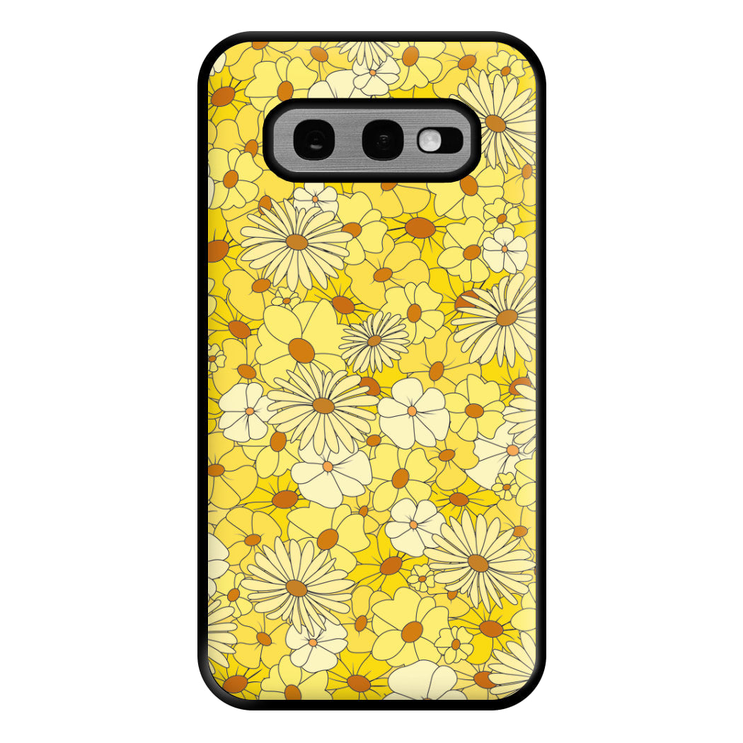 Yellow Flower Pattern - Mothers Day Phone Case for Galaxy S10e