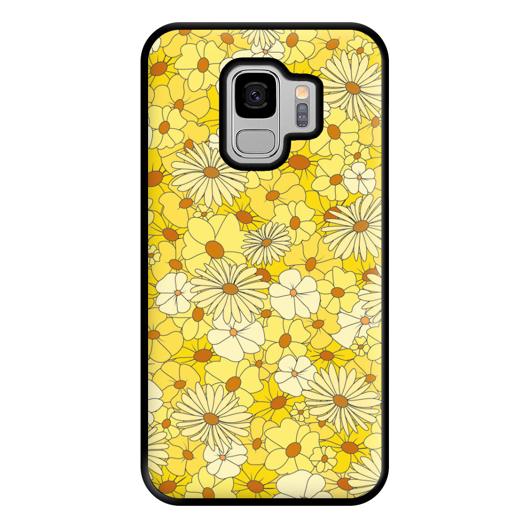 Yellow Flower Pattern - Mothers Day Phone Case for Galaxy S9 Plus