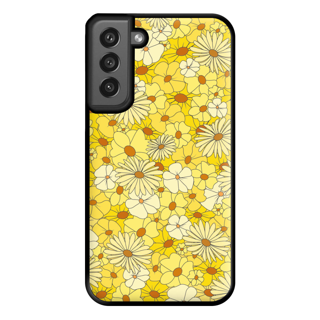 Yellow Flower Pattern - Mothers Day Phone Case for Galaxy S21FE