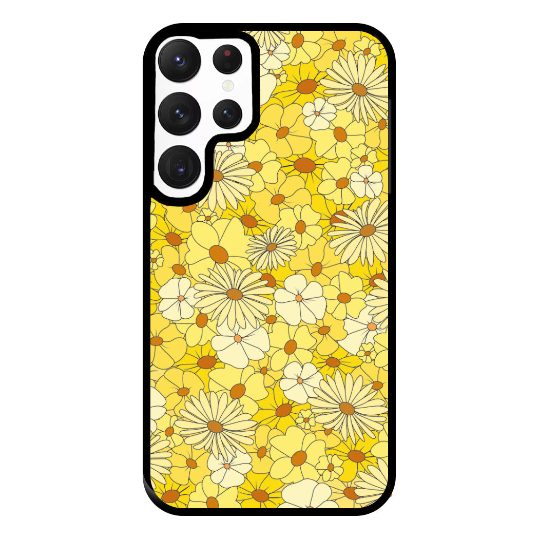 Yellow Flower Pattern - Mothers Day Phone Case for Galaxy S22 Ultra