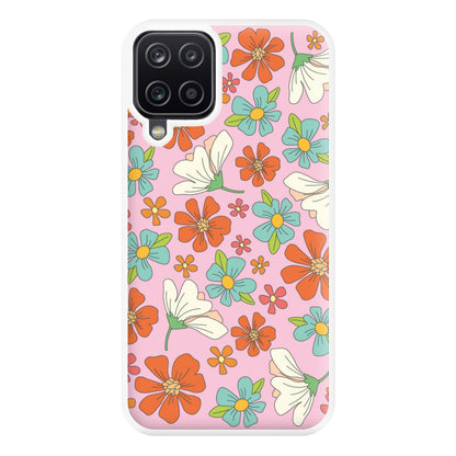 Pink Flower Pattern - Mothers Day Phone Case for Galaxy A12