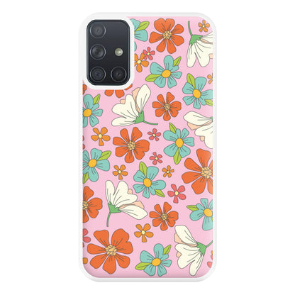 Pink Flower Pattern - Mothers Day Phone Case for Galaxy A71