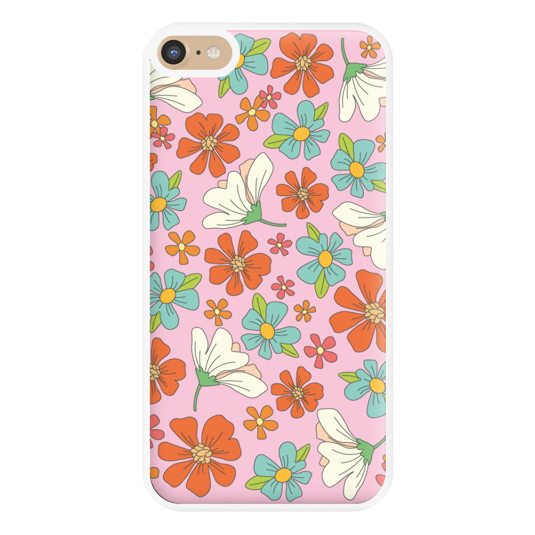 Pink Flower Pattern - Mothers Day Phone Case for iPhone 6 Plus / 7 Plus / 8 Plus