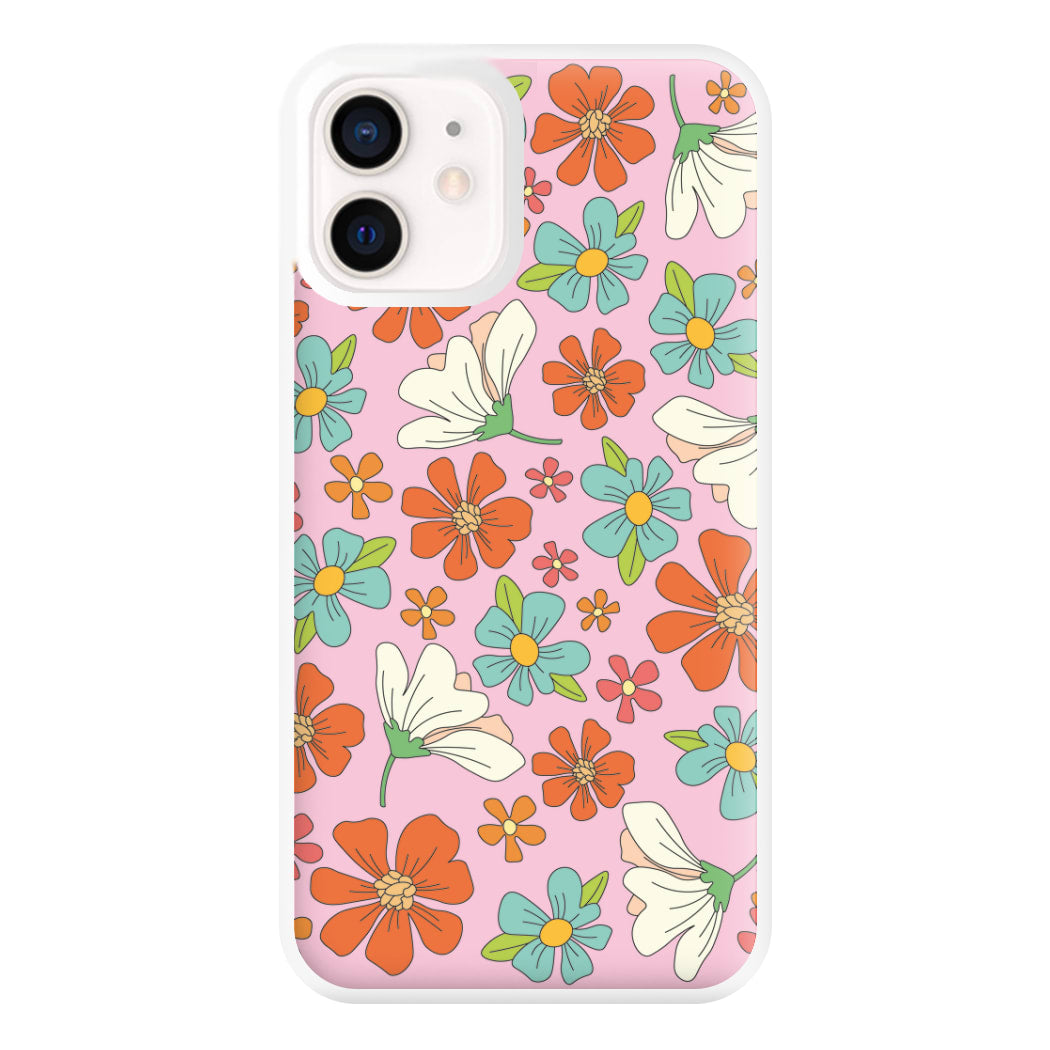 Pink Flower Pattern - Mothers Day Phone Case for iPhone 13 Mini