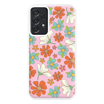 Pink Flower Pattern - Mothers Day Phone Case for Galaxy A52 / A52s