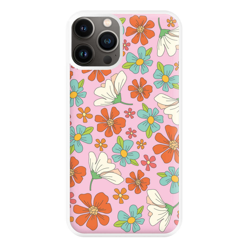 Pink Flower Pattern - Mothers Day Phone Case for iPhone 13 Pro Max