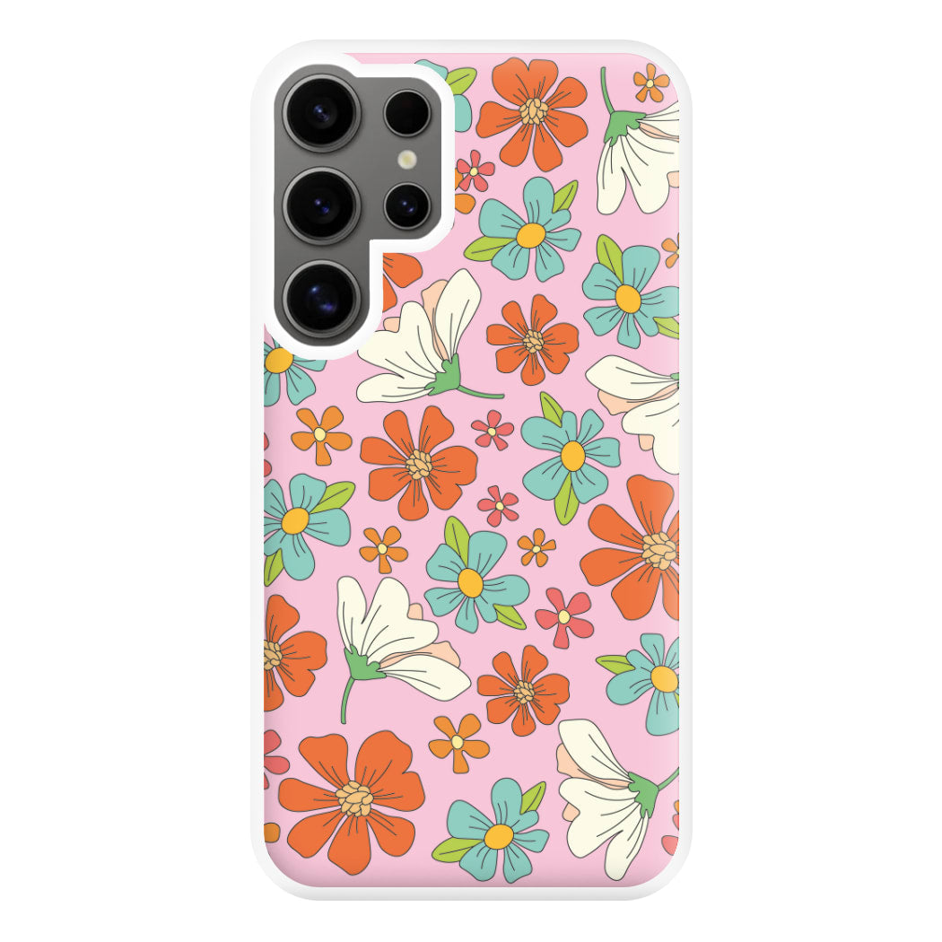 Pink Flower Pattern - Mothers Day Phone Case for Galaxy S25 Ultra