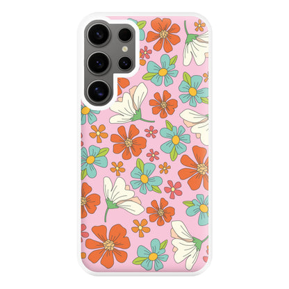 Pink Flower Pattern - Mothers Day Phone Case for Galaxy S25 Ultra