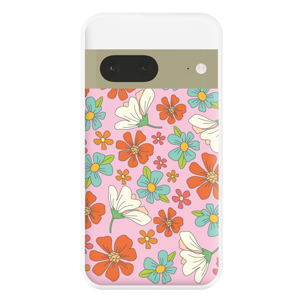 Pink Flower Pattern - Mothers Day Phone Case for Google Pixel 7a