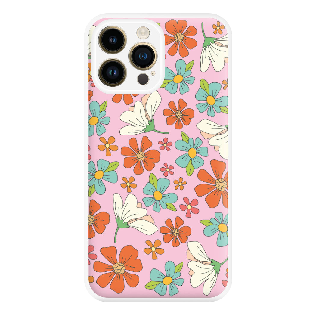 Pink Flower Pattern - Mothers Day Phone Case for iPhone 14 Pro Max