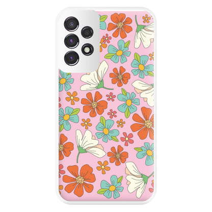 Pink Flower Pattern - Mothers Day Phone Case for Galaxy A53