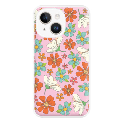 Pink Flower Pattern - Mothers Day Phone Case for iPhone 14 Plus