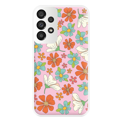 Pink Flower Pattern - Mothers Day Phone Case for Galaxy A33