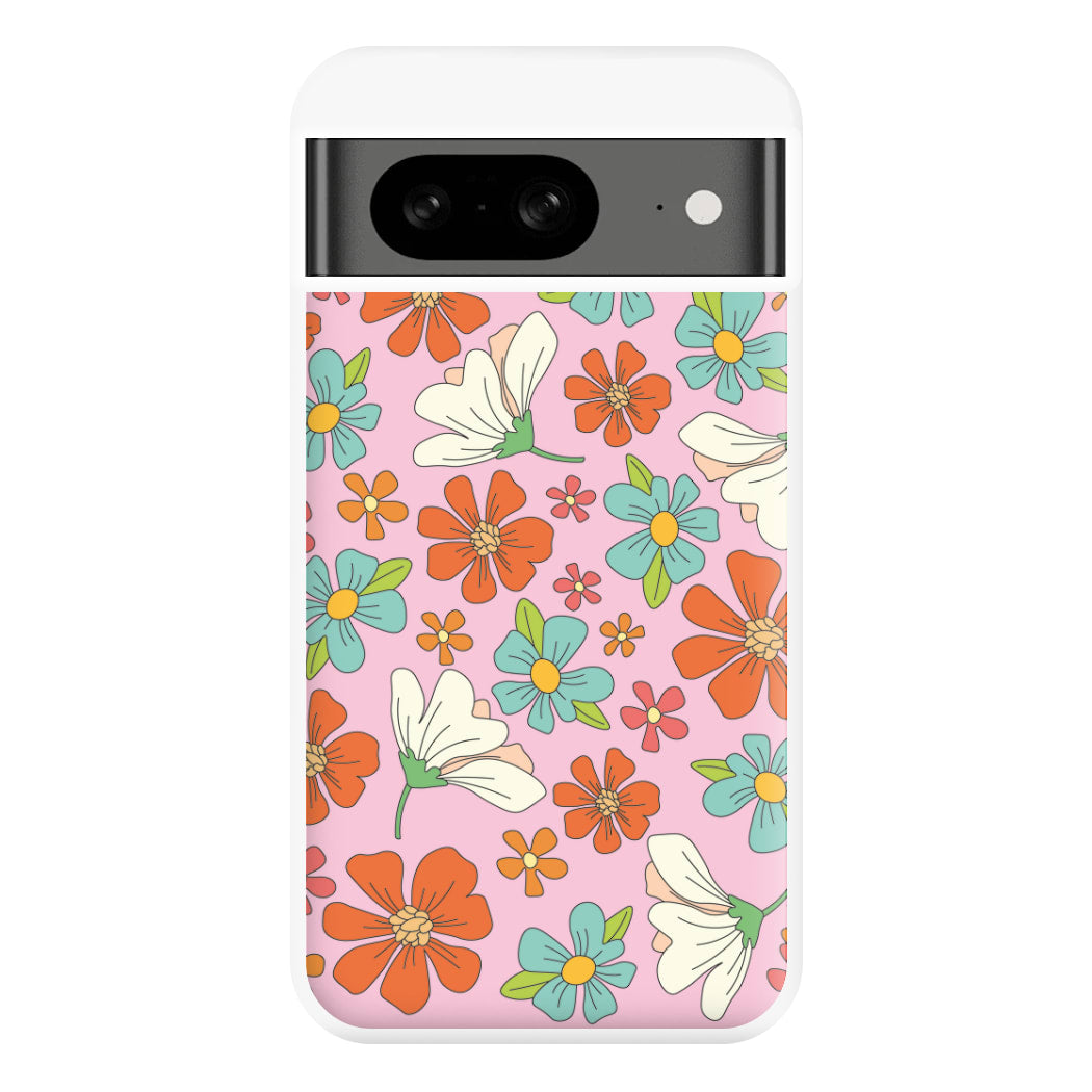 Pink Flower Pattern - Mothers Day Phone Case for Google Pixel 8