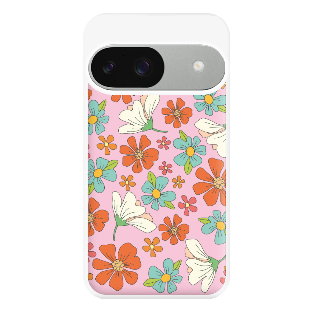 Pink Flower Pattern - Mothers Day Phone Case for Google Pixel 9 / 9 Pro