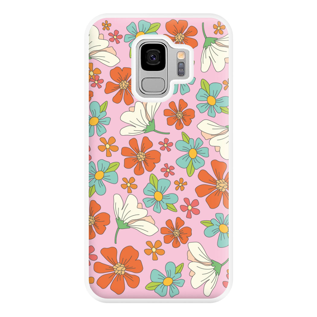 Pink Flower Pattern - Mothers Day Phone Case for Galaxy S9 Plus