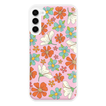 Pink Flower Pattern - Mothers Day Phone Case for Galaxy S23 Plus