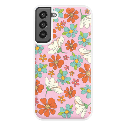 Pink Flower Pattern - Mothers Day Phone Case for Galaxy S21FE