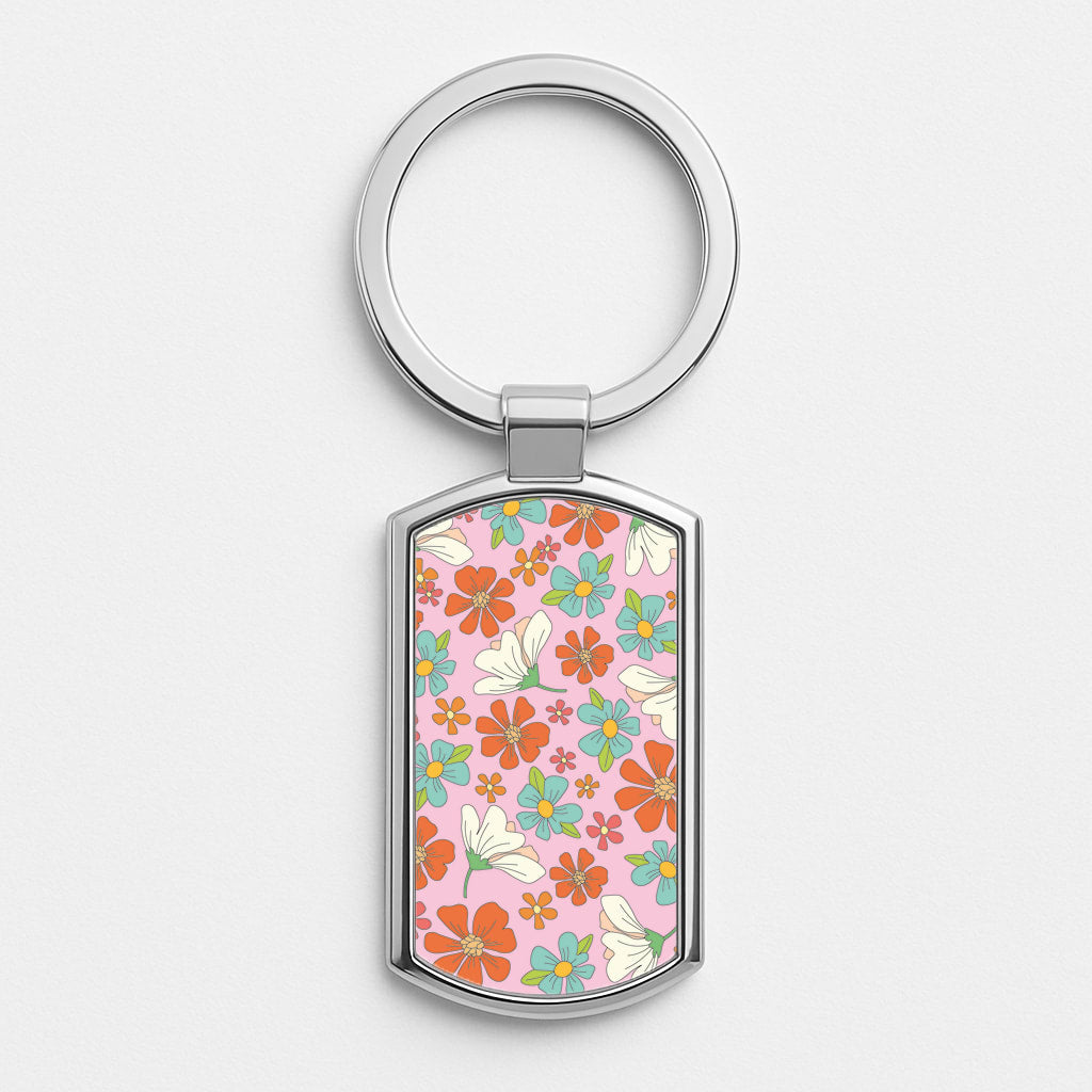 Pink Flower Pattern - Mothers Day Luxury Keyring