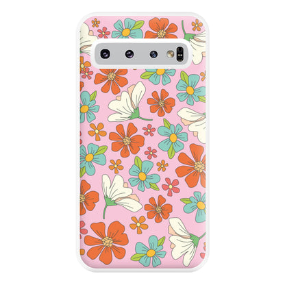 Pink Flower Pattern - Mothers Day Phone Case for Galaxy S10 Plus