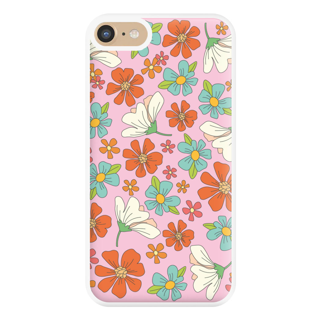 Pink Flower Pattern - Mothers Day Phone Case for iPhone 6 / 7 / 8 / SE