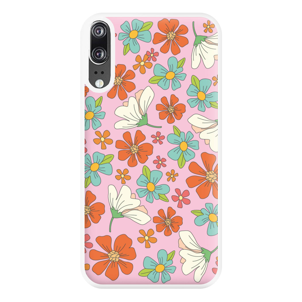 Pink Flower Pattern - Mothers Day Phone Case for Huawei P20