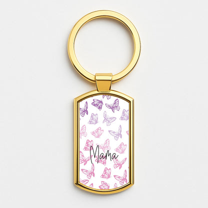 Mama Butterflies - Mother's Day Gold Keyring