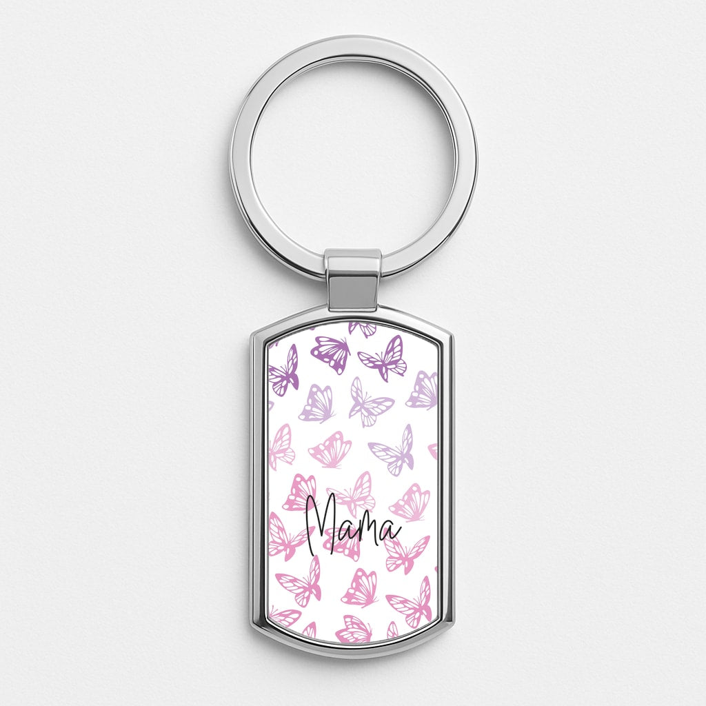 Mama Butterflies - Mother's Day Silver Keyring