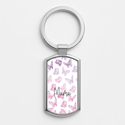 Mama Butterflies - Mother's Day Silver Keyring