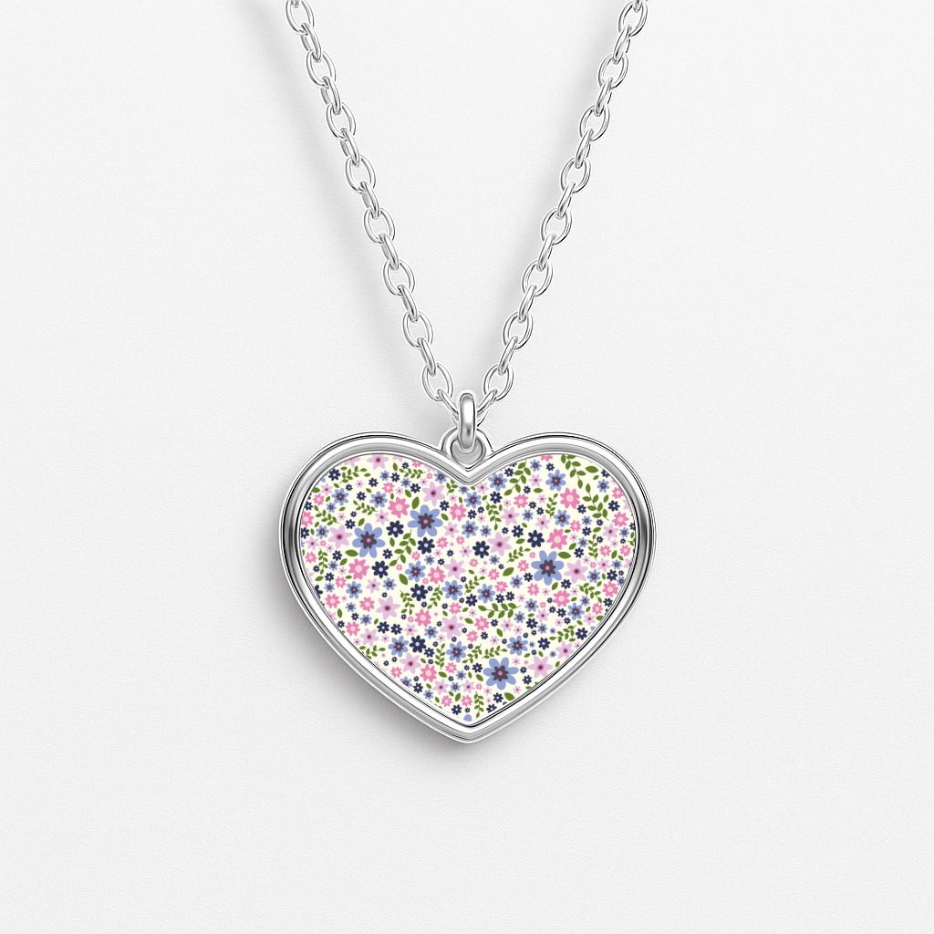 Floral Pattern - Floral Heart Necklace