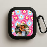 Pink And Blue Flower Pattern - Personalised Mother's Day AirPods Case