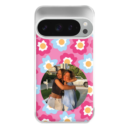 Pink And Blue Flower Pattern - Personalised Mother's Day Phone Case for Google Pixel 9 Pro XL