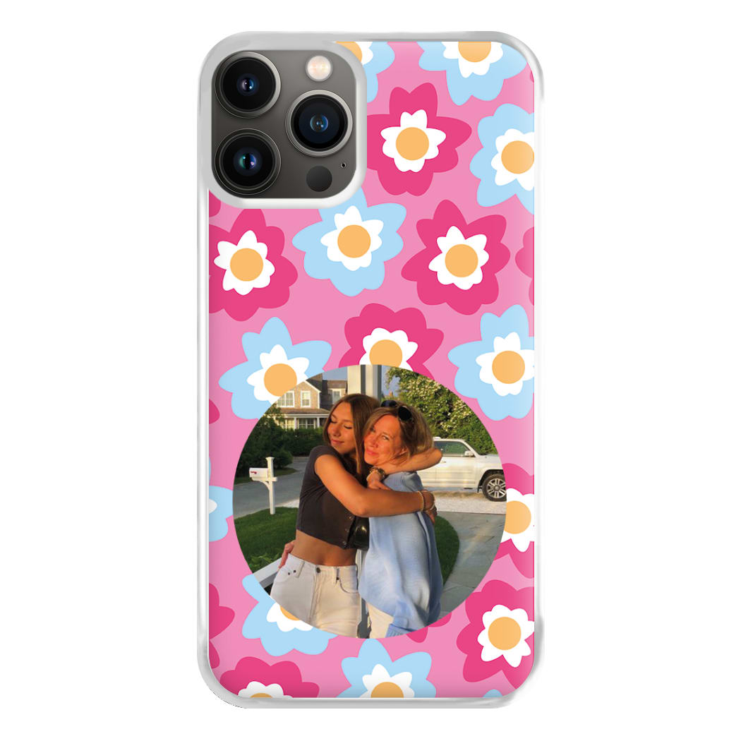 Pink And Blue Flower Pattern - Personalised Mother's Day Phone Case for iPhone 11 Pro Max