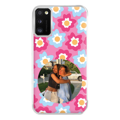 Pink And Blue Flower Pattern - Personalised Mother's Day Phone Case for Galaxy A41