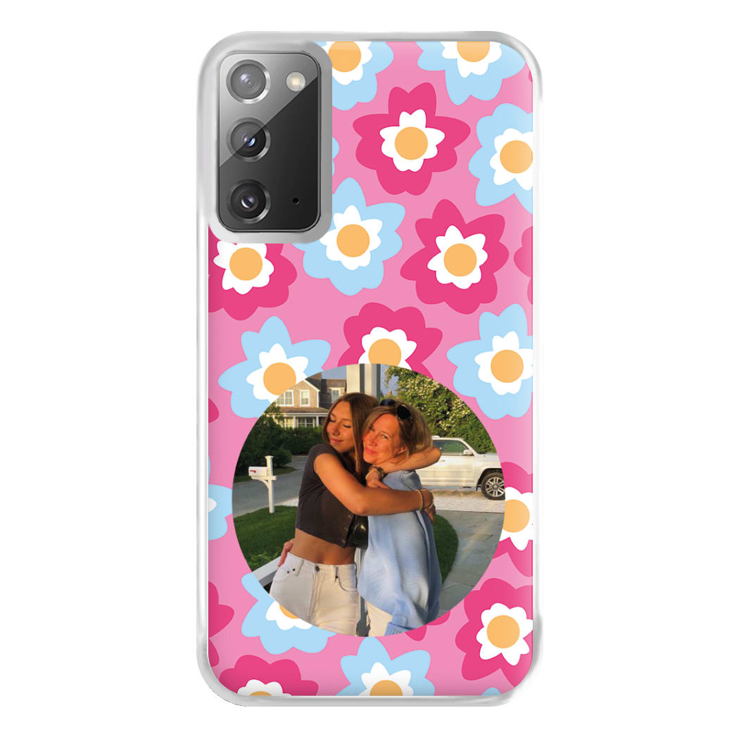 Pink And Blue Flower Pattern - Personalised Mother's Day Phone Case for Galaxy Note 20 Ultra