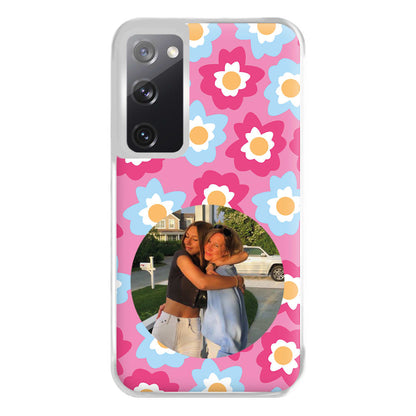 Pink And Blue Flower Pattern - Personalised Mother's Day Phone Case for Galaxy S20FE