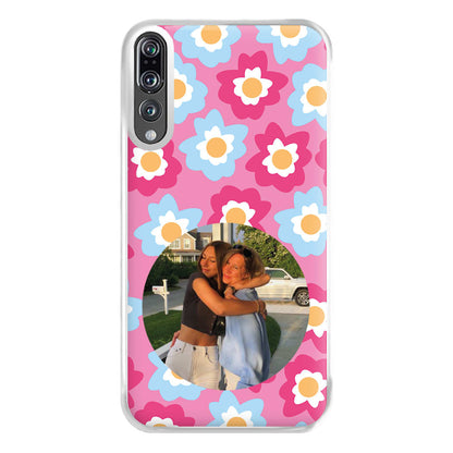 Pink And Blue Flower Pattern - Personalised Mother's Day Phone Case for Huawei P20 Pro