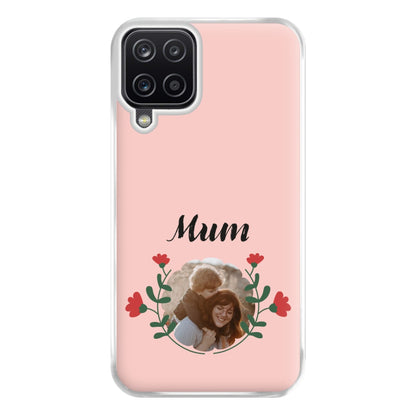 Mum Red Flowers - Personalised Mother's Day Phone Case for Galaxy A12