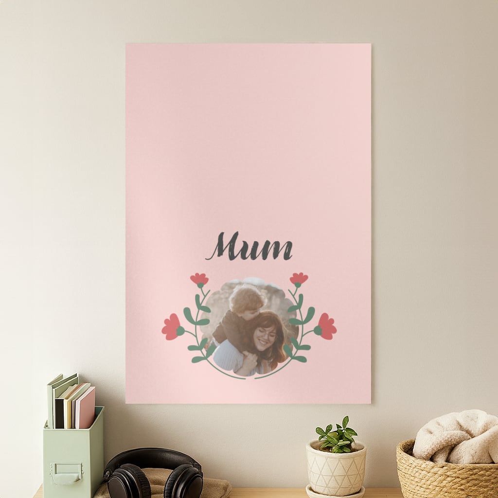 Mum Red Flowers - Personalised Mother's Day Poster
