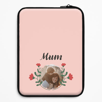 Mum Red Flowers - Personalised Mother's Day Universal Laptop Sleeve