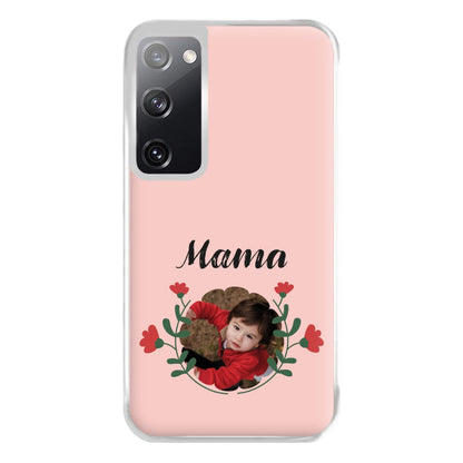 Mama Red Flowers - Personalised Mother's Day Phone Case for Galaxy S20