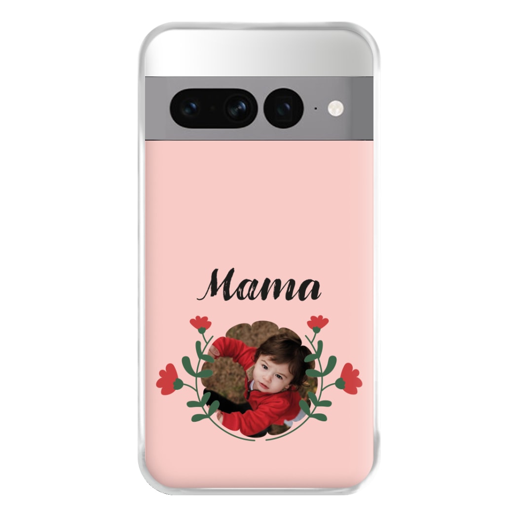 Mama Red Flowers - Personalised Mother's Day Phone Case for Google Pixel 7 Pro