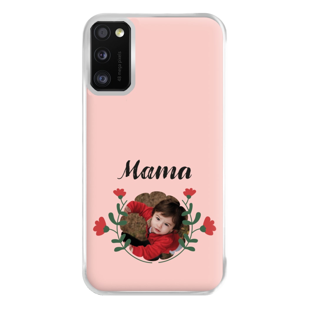 Mama Red Flowers - Personalised Mother's Day Phone Case for Galaxy A41