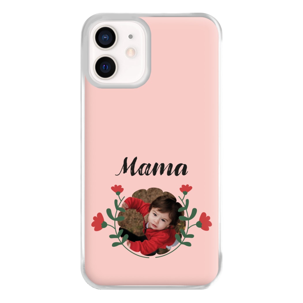 Mama Red Flowers - Personalised Mother's Day Phone Case for iPhone 13 Mini