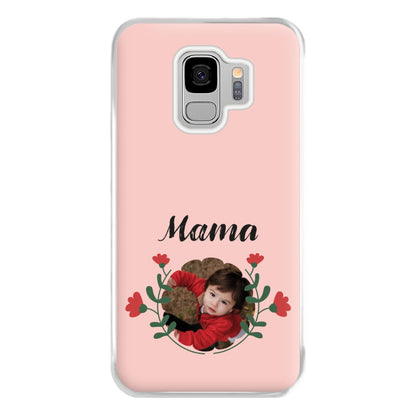 Mama Red Flowers - Personalised Mother's Day Phone Case for Galaxy S9 Plus