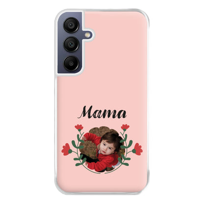 Mama Red Flowers - Personalised Mother's Day Phone Case for Galaxy A16