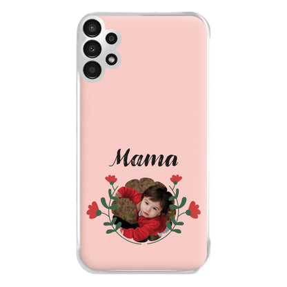 Mama Red Flowers - Personalised Mother's Day Phone Case for Galaxy A13